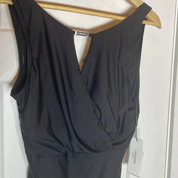 Calvin Klein Black One Piece Swimsuit with Plunging V-Neckline - Picture 4 of 6
